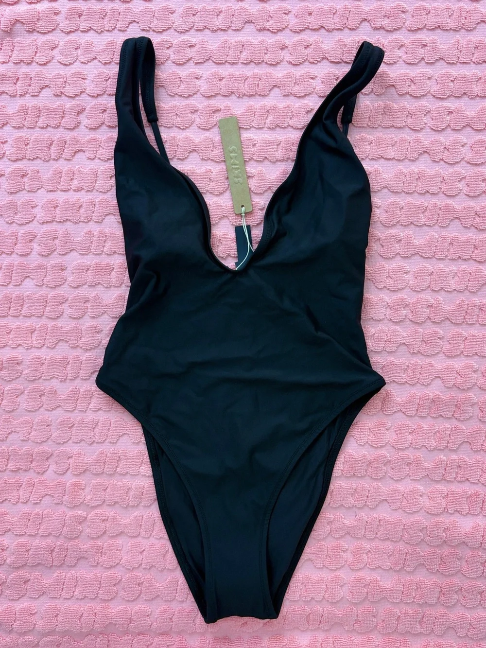 🖤 SKIMS Signature Swim Plunge One Piece | Onyx | S | NWT